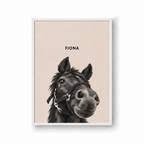 Hest Støvet rosa Hvid ramme