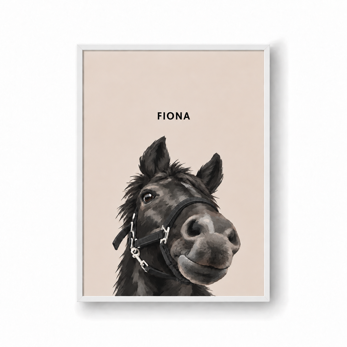 Hest Støvet rosa Hvid ramme