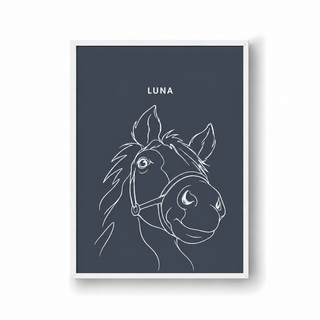 Linje Navy Hvid ramme

