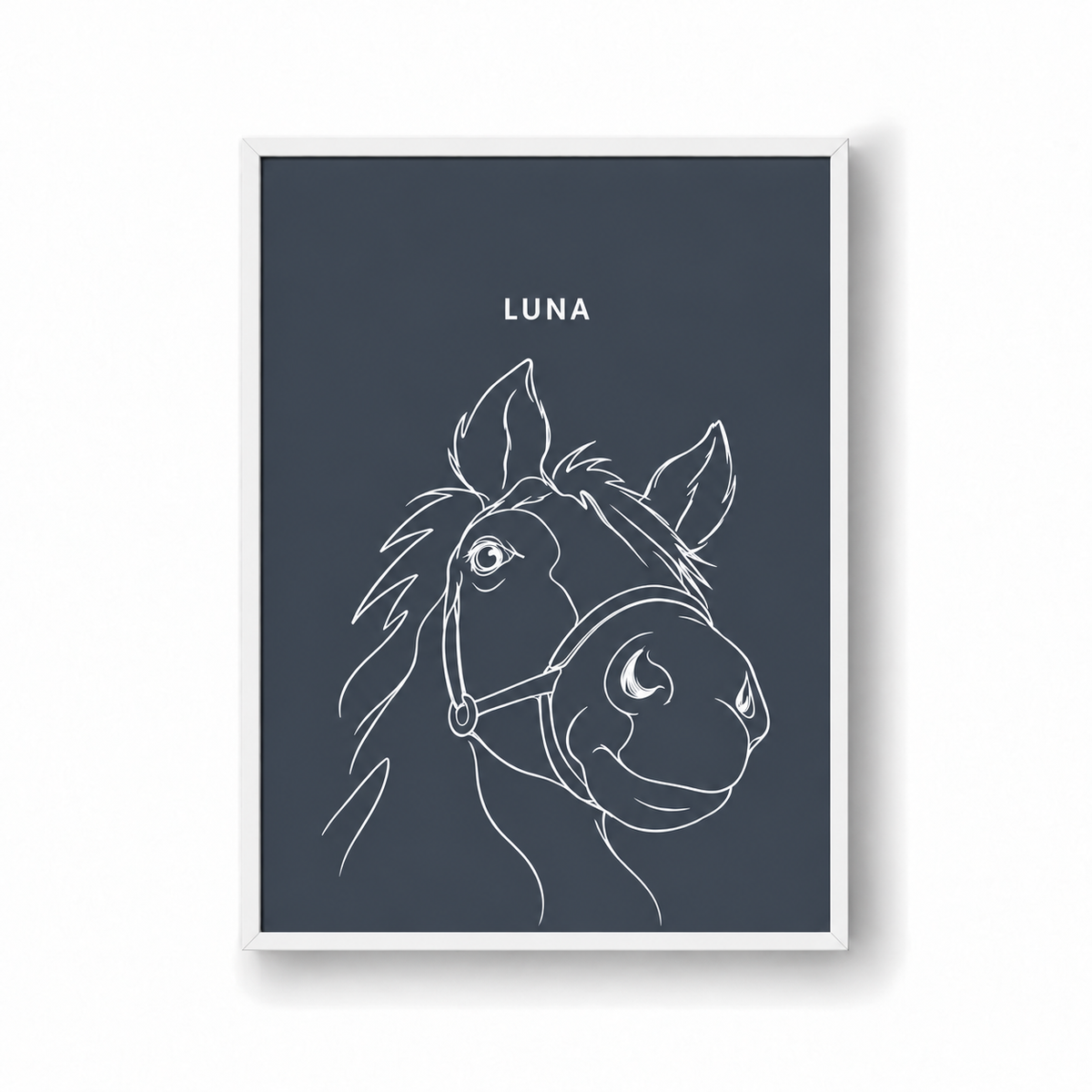 Linje Navy Hvid ramme
