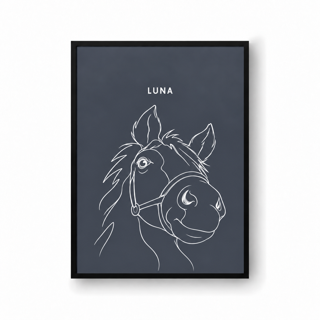 Linje Navy Sort ramme