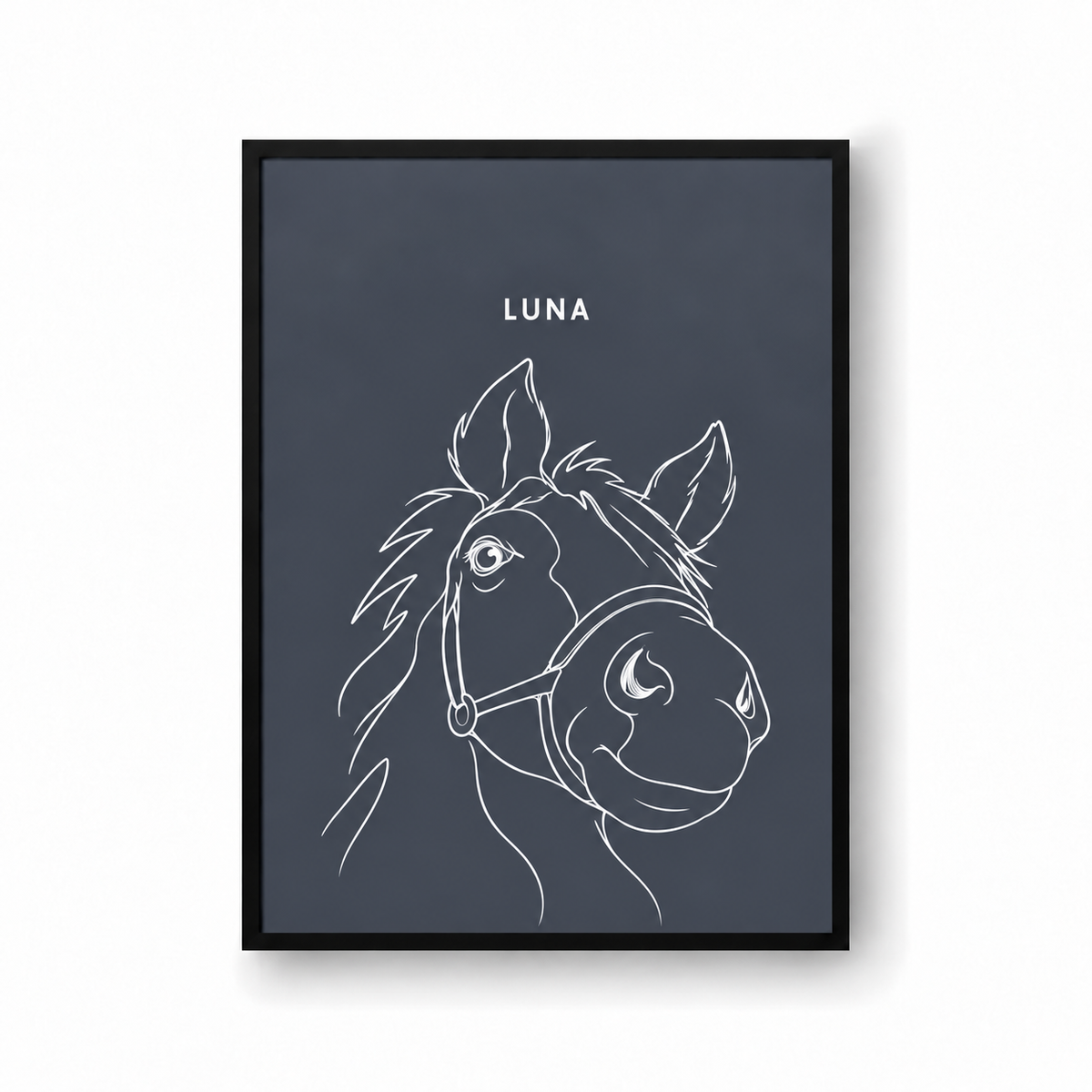 Linje Navy Sort ramme
